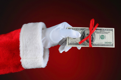 Santa Claus Hand With Money
