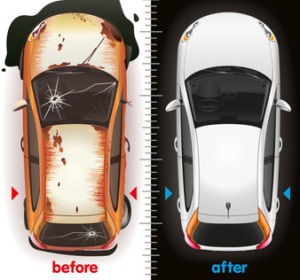 Car Before Repair and After