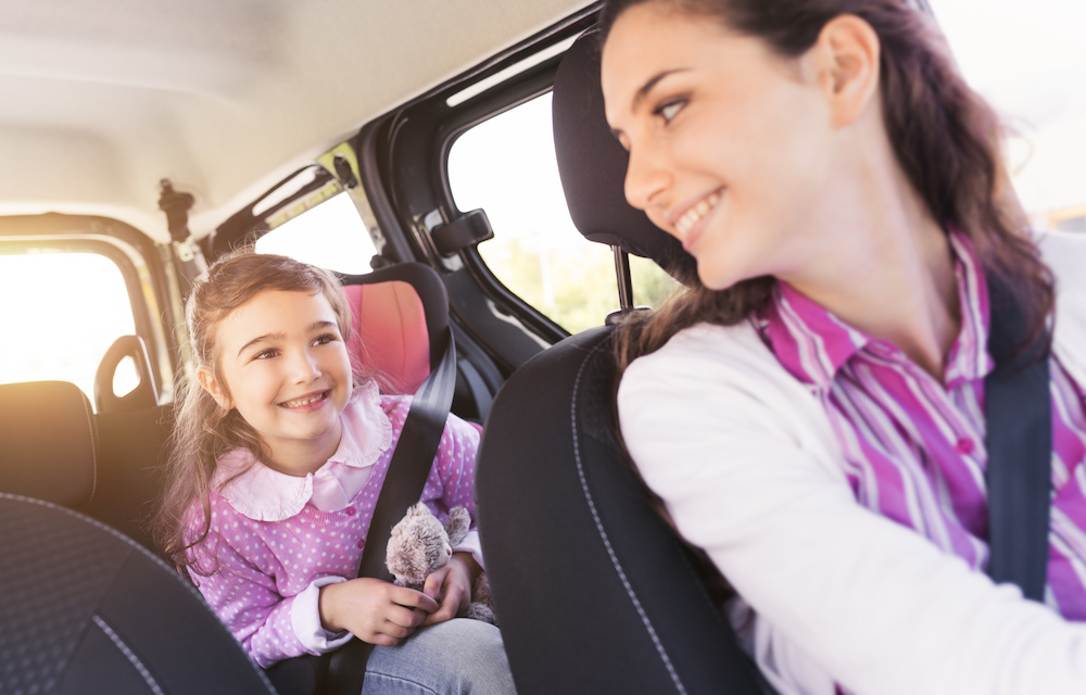 Mom Kid Drive Back to School Safety