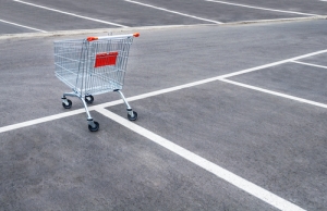 Grocery Cart in a Parking Lot Scratch Car