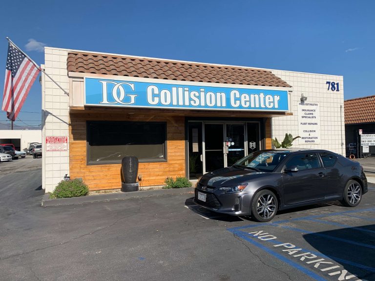 Gray car repaired after collision at DG Collision Center in Covina