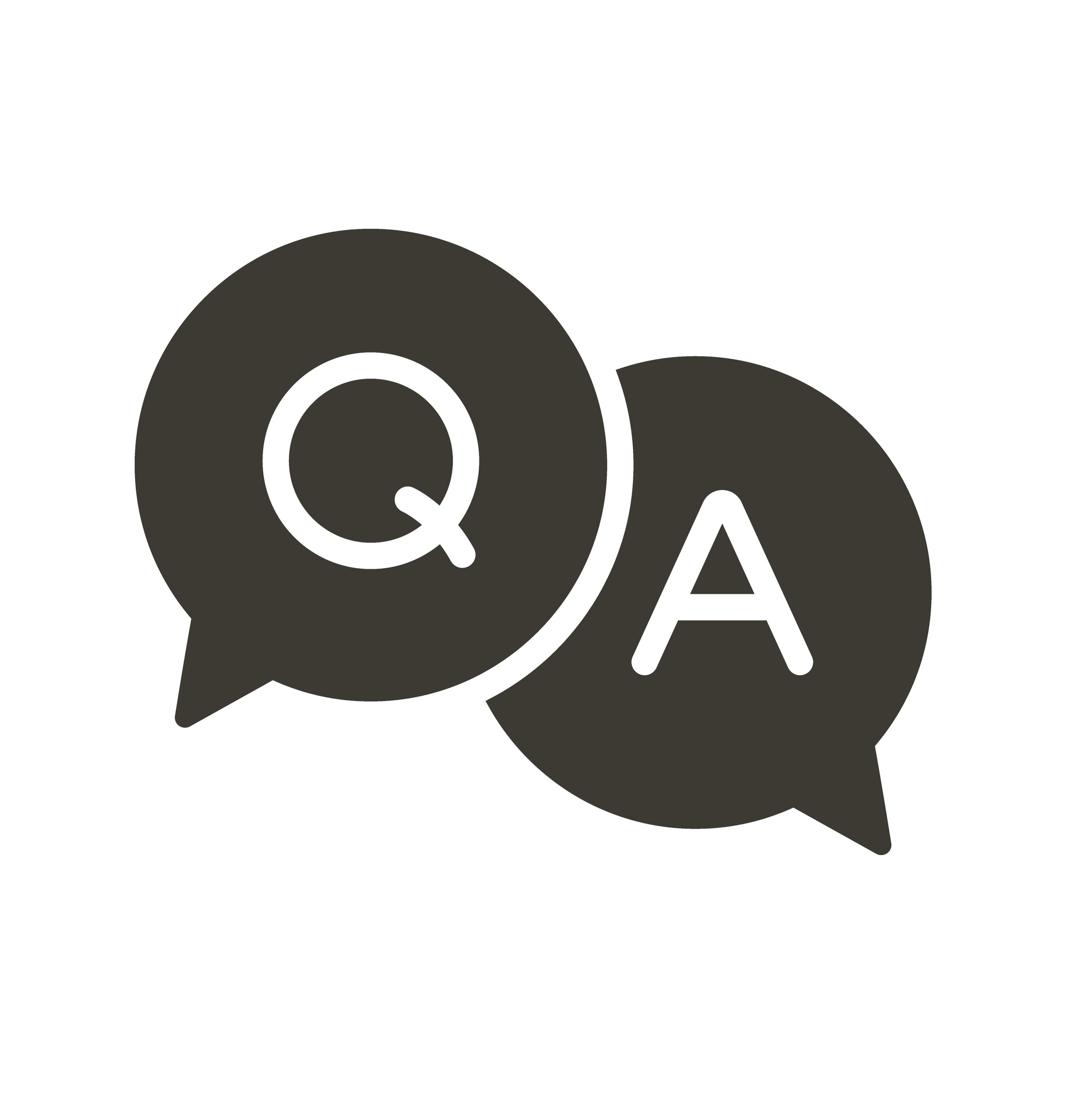 Questions and answers icon with speech bubble and q and a letters. Vector minimal trendy  illustration in 3 styles for frequently asked questions concepts in websites