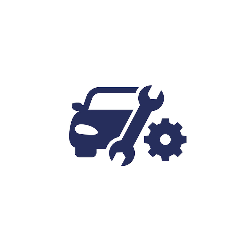 car repair service icon with wrench