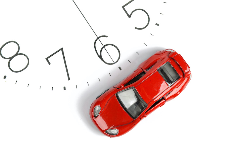 Toy car and clock face car clock