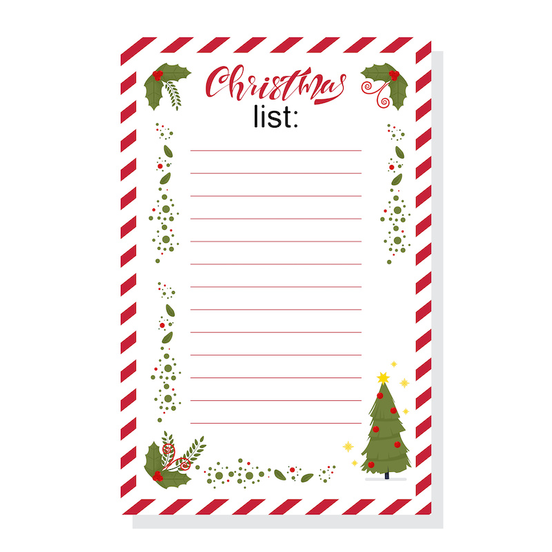 Christmas list vector illustration.