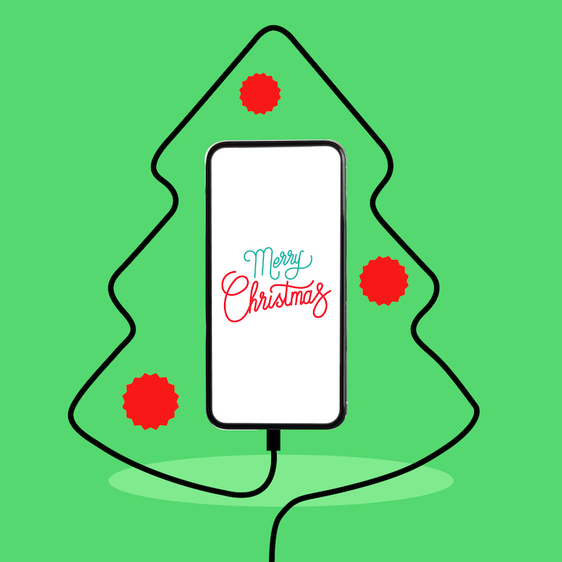 Phone, cable, christmas tree, merry christmas, gift, tree, christmas, telephone, technology, christmas tree, mobile phone, smartphone, cable, mobile information device, electricity, natural light