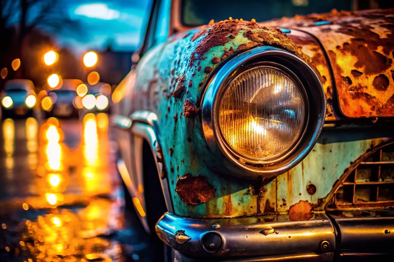 Night Photography: Peeling Car Paint - Urban Decay Texture