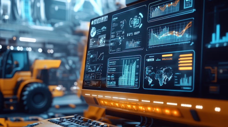 A modern telematics technology interface showcasing advanced data visualization and monitoring tools, highlighting performance metrics and analytics.