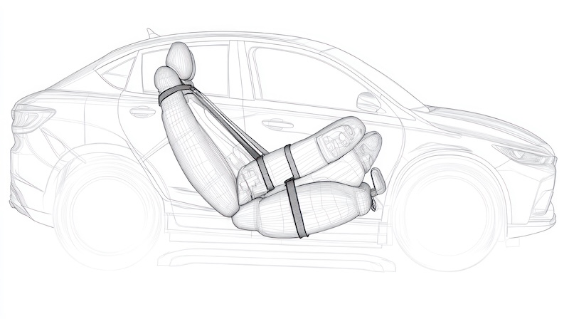 Car backseat safety belts illustration