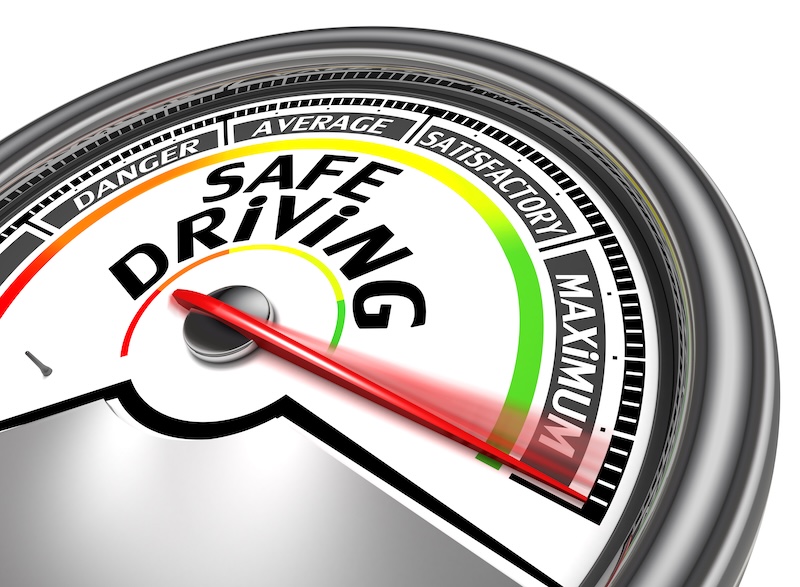 safe driving conceptual meter indicate maximum, isolated on white background