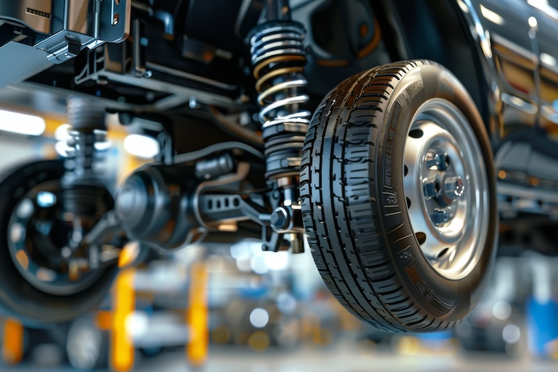 The structure of the modern car. Rear suspension. Shock absorber. Spring suspension