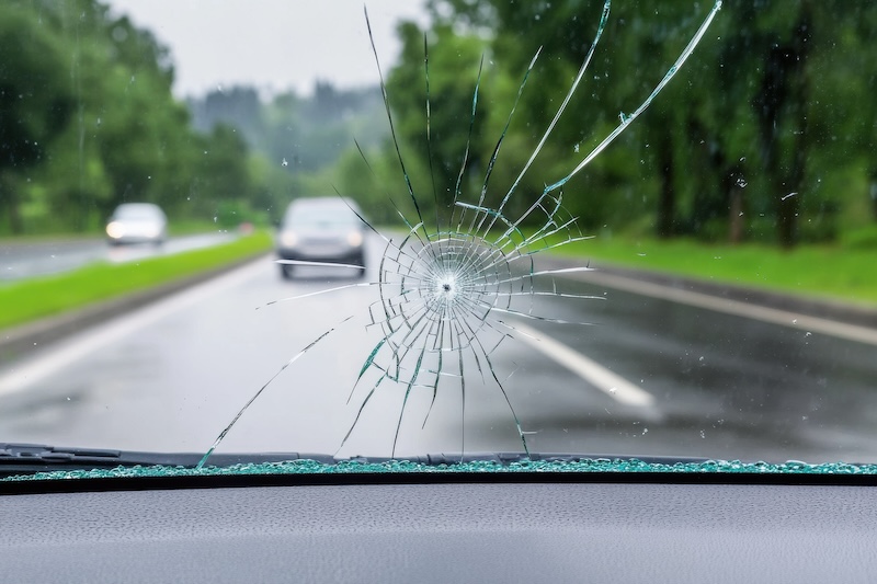 Close-up of a broken windshield with spiderweb cracks stretching across the glass --chaos 20 --ar 3:2 --profile m2wnc75 --v 6.1 Job ID: 7126c2da-b271-4b58-a199-a608509a0bf4