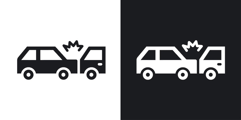 Rear end collision icon minor fender-bender