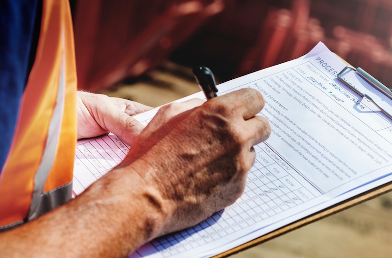 Site engineer on a construction site