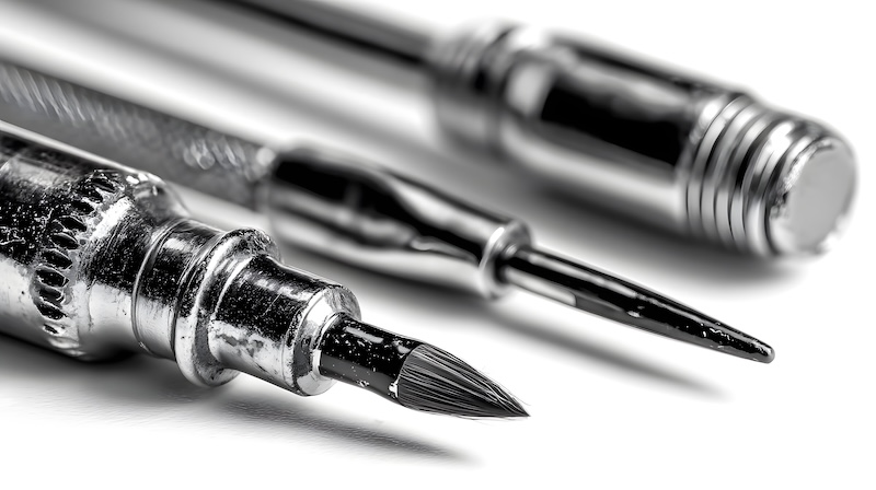 A close up view of various metallic tools used for paintless dent repair in the automotive industry