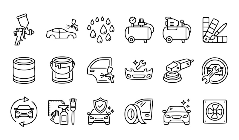 Collision Repair Center Icons