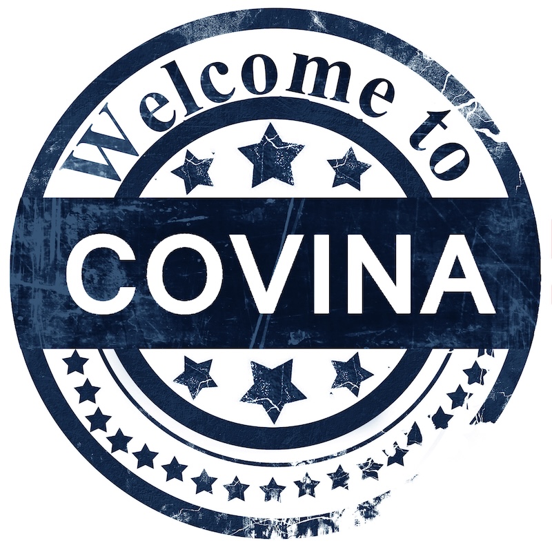 covina stamp on white background
